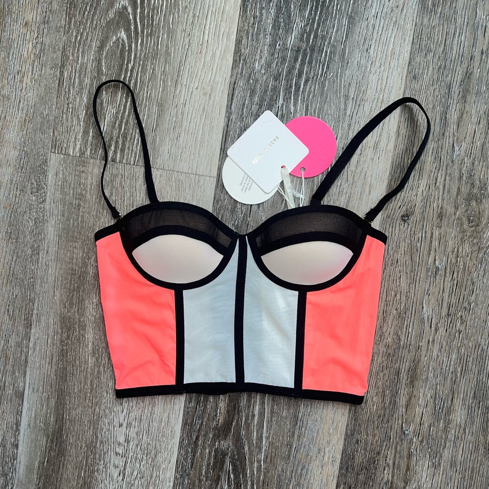 NWT Sass & Bide Pay Attention Bustier corset top